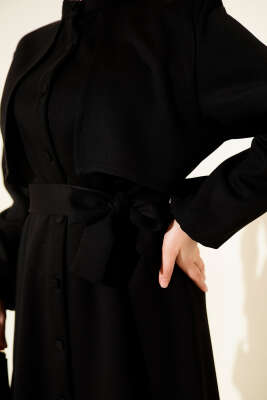 Hakim Yaka Pelerinli Loyşa İkili Takım Siyah - İkili Takım