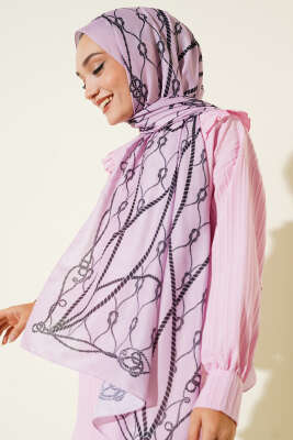 Halat Desenli Soft Şal Pudra - Yılın Fırsatı