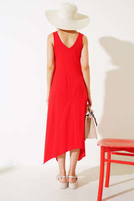 Halka Askılı Elbise Kırmızı - Kadın Giyim Modelleri