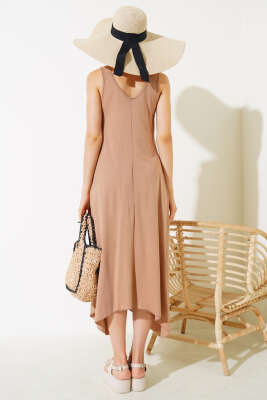 Halka Askılı Elbise Latte - Kadın Giyim Modelleri