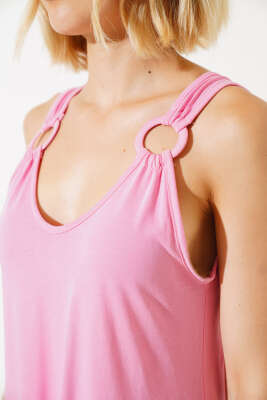 Halka Askılı Elbise Pembe - Kadın Giyim Modelleri