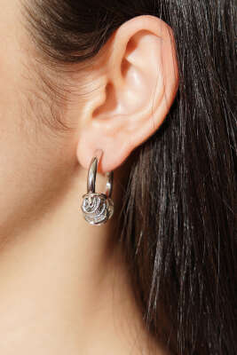 Halka Burgulu Küpe Gümüş - İNCİ BİJÜTERİ