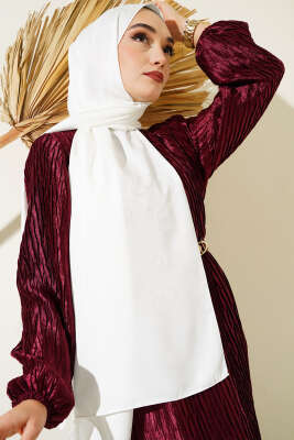 Halka Desen Jakar Şal Beyaz -09 - Yılın Fırsatı