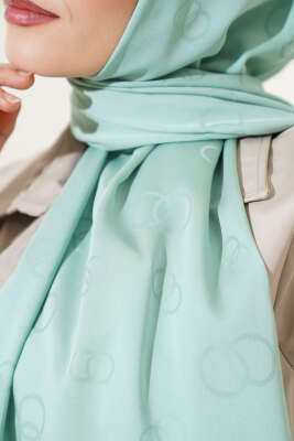 Halka Desen Jakar Şal Fıstık Yeşili - Yılın Fırsatı