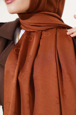 Halka Desen Jakar Şal Kahve - Yılın Fırsatı