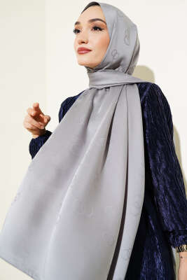 Halka Desen Jakar Şal Kayrak Grisi -35