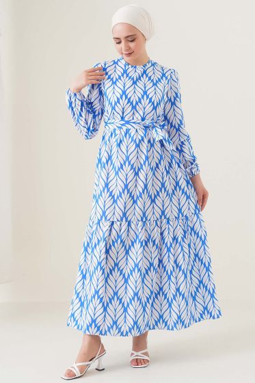 Harikalar Diyarı Serisi Saks Elbise - Tesettür Elbise