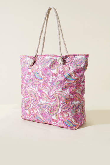 Hasır İpli Plaj Çantası Asorti 1 - Kol Çantası