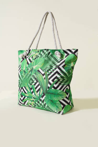 Hasır İpli Plaj Çantası Asorti 11 - Kol Çantası