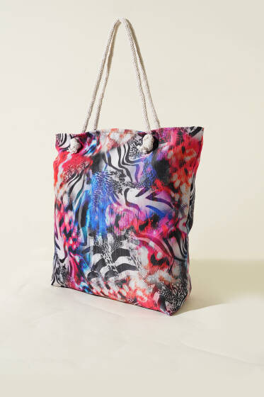 Hasır İpli Plaj Çantası Asorti 12 - Kol Çantası