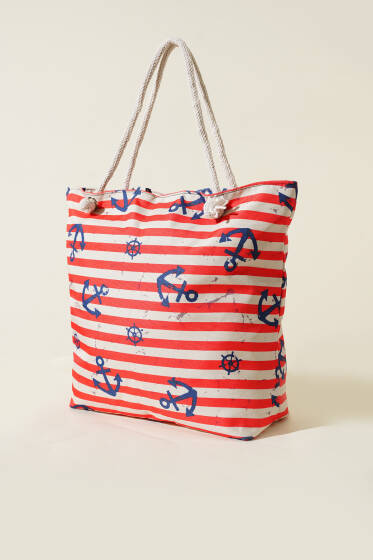 Hasır İpli Plaj Çantası Asorti 2 - Kol Çantası