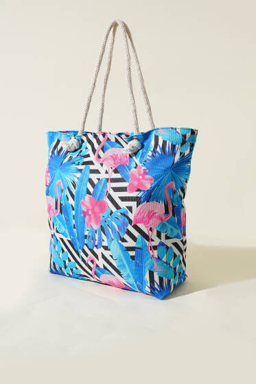 Hasır İpli Plaj Çantası Asorti 3 - Kol Çantası