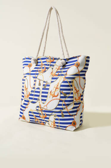 Hasır İpli Plaj Çantası Asorti 4 - Kol Çantası