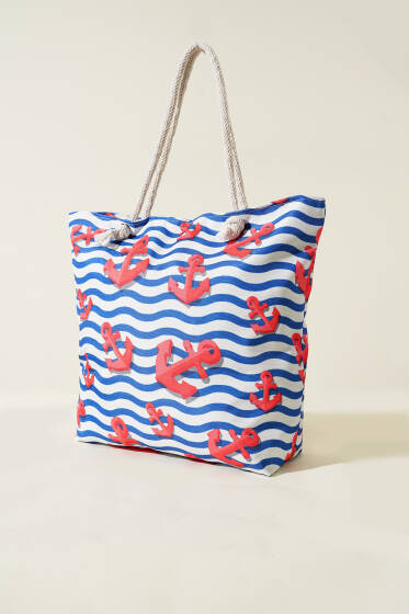 Hasır İpli Plaj Çantası Asorti 6 - Kol Çantası