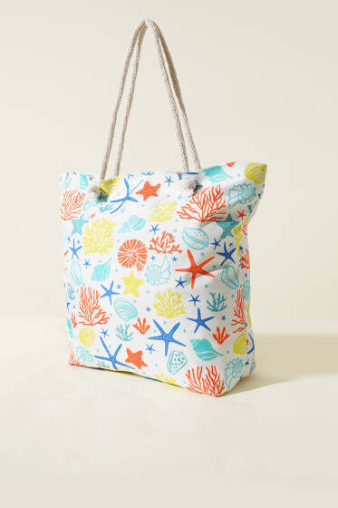 Hasır İpli Plaj Çantası Asorti 8 - Kol Çantası