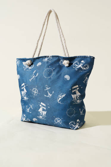 Hasır İpli Plaj Çantası Asorti 9 - Kol Çantası