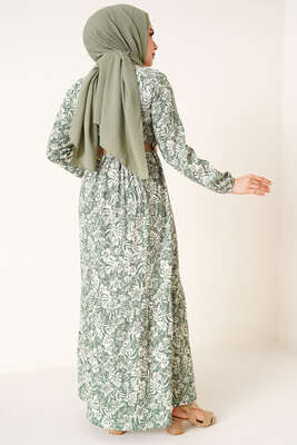 Hasır Kemer Bürümcük Elbise Benetton - Tesettür Elbise