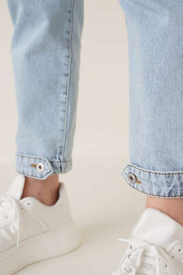 Hasır Kemerli Denim Pantolon Açık Mavi - Pantolon
