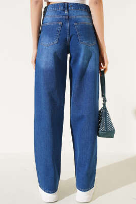 Taşlı Palazzo Kot Pantolon Kot - Kadın Giyim Modelleri