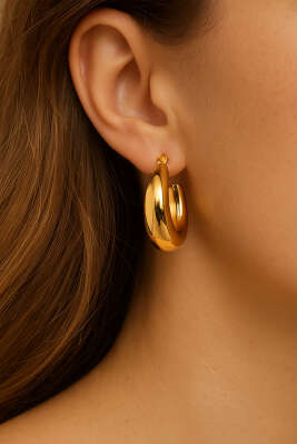 Hilal Model Küpe Gold - Küpe
