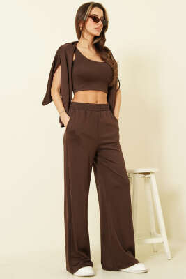 Hırkalı Loyşa Üçlü Takım Kahve - LUSTRİN