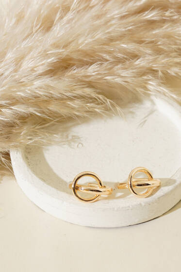 İç İçe Halka Küpe Gold - Küpe