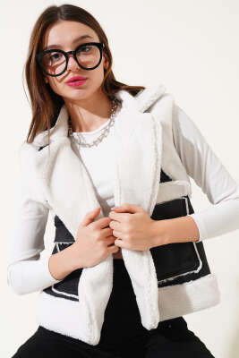 İçi Kürklü Çift Cepli Kısa Yelek Siyah - Kadın Giyim Modelleri