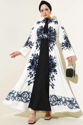 İçlik Görünümlü Kemerli Elbise Siyah - JENNYFER