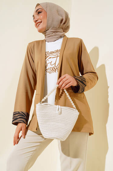 İçlikli Ceket İkili Takım Camel - İkili Takım