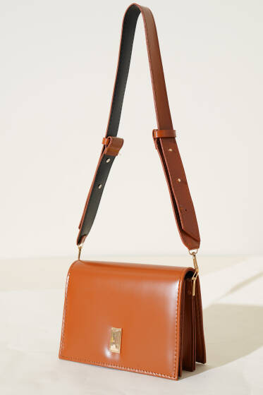 İki Bölmeli Mıknatıslı Çanta Taba - Kol Çantası