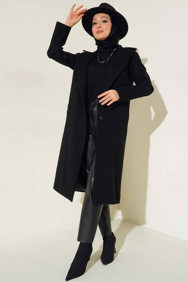 İki Düğmeli Kaşe Kaban - Kaban