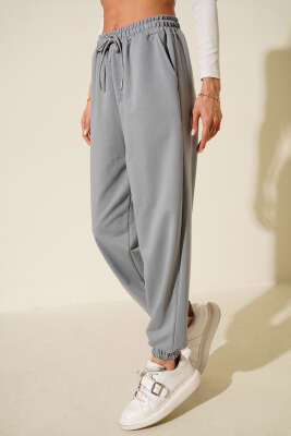 İki İp Paça Lastikli Jogger Pantolon Kayrak Grisi - ADYES