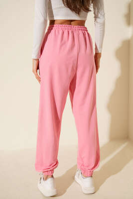 İki İp Paça Lastikli Jogger Pantolon Pembe - Kadın Giyim Modelleri