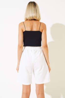 İki İp Şort Ekru - Kadın Giyim Modelleri