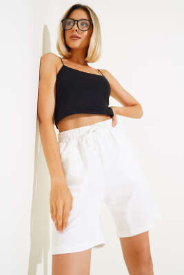 İki İp Şort Ekru - Yılın Fırsatı