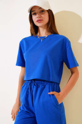 İki İpli Şortlu Takım Saks - Kadın Giyim Modelleri