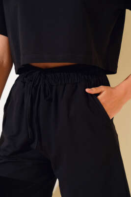 İki İpli Şortlu Takım Siyah - Kadın Giyim Modelleri