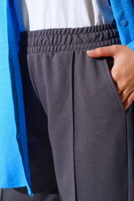 İki İplik çımalı Pantolon Füme - Pantolon
