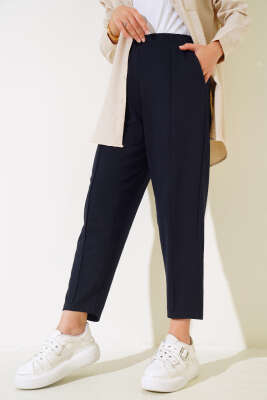 İki İplik çımalı Pantolon Lacivert - Pantolon