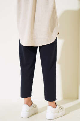 İki İplik çımalı Pantolon Lacivert - Pantolon