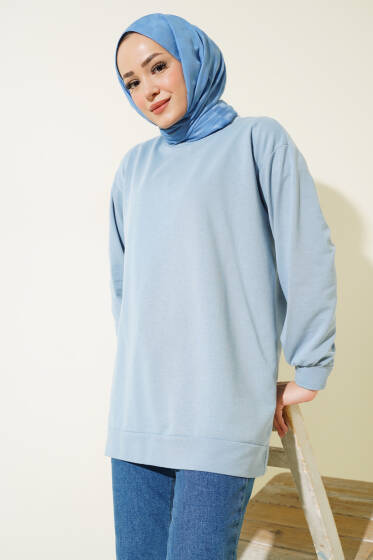İki İplik Düz Tunik Bebe Mavi - Tunik