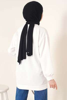 İki İplik Düz Tunik Beyaz - Yılın Fırsatı