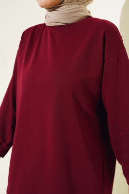 İki İplik Düz Tunik Bordo - 100-300 TL Ürünler