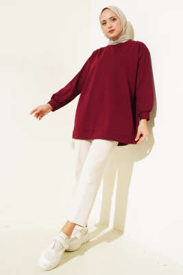 İki İplik Düz Tunik Bordo - 100-300 TL Ürünler