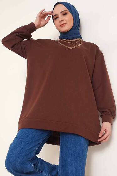 İki İplik Düz Tunik Kahve - 100-300 TL Ürünler