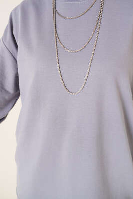 İki İplik Düz Tunik Kayrak Grisi - Yılın Fırsatı