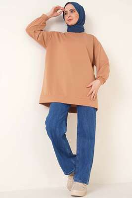 İki İplik Düz Tunik Latte - 100-300 TL Ürünler