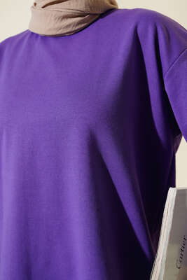 İki İplik Düz Tunik Mor - Yılın Fırsatı
