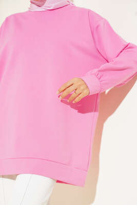 İki İplik Düz Tunik Pembe - Tunik
