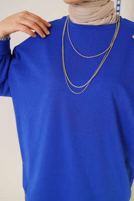 İki İplik Düz Tunik Saks - Yılın Fırsatı